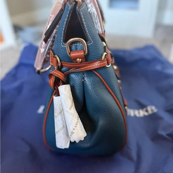 NTW Large Pebbled Leather Satchel in color Jeans - Picture 2 of 10